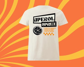 Aperol Spritz Retro T-Shirt Unisex Shirt Cocktail Damen Herren Vintage Shirt Berlin Bio Baumwolle Holy Aperoli Geschenk Sommer Mann Frau