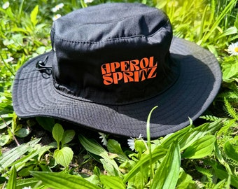 Aperol Spritz Angel Hut Bucket Anglerhut Fishing UV 50 Dockers Fischer Mütze Retro Vintage Kappe Dschungelhut Cap Damen Herren Unisex