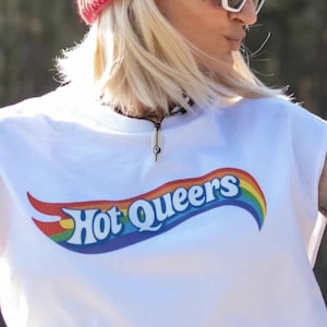 Hot Queers Bio T-Shirt Queer Unisex Pride Vintage Feminismus Geburtstag Gleichberechtigung smash the Patriarchy Patriarchat Rainbow csd