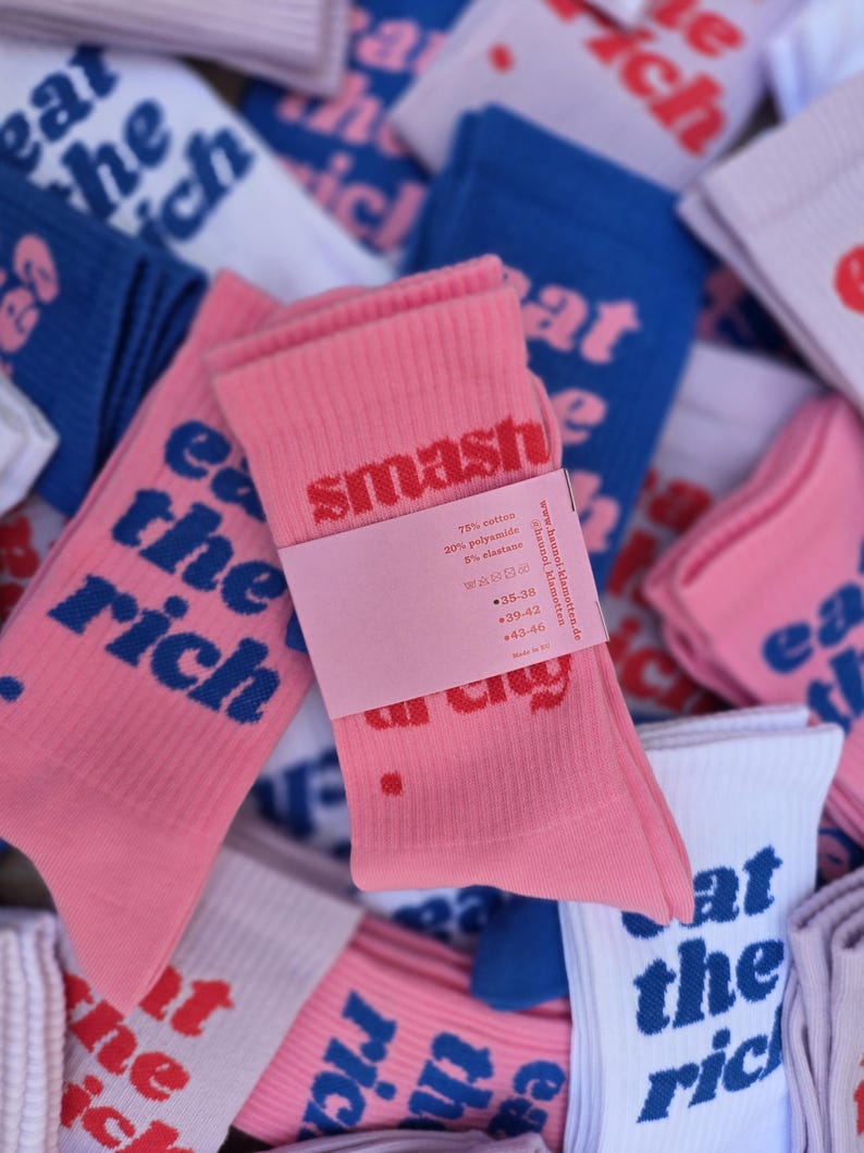 Smash the Patriarchy Socks Cotton Socks Pink Red Tennis Socks Patriarchy Sports Socks Christmas Gift Christmas Birthday Unisex image 7