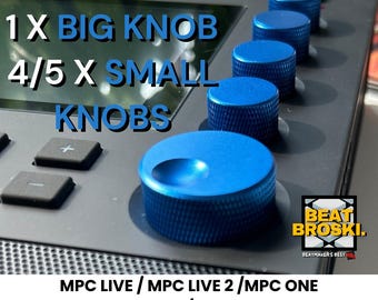 Ensemble complet de boutons pour MPC Bouton MPC LIVE 1 / 2 / 3 / One / Force / Key 37 / Key 61 / Touch / Poignée en aluminium Molette de réglage des données - Bleu