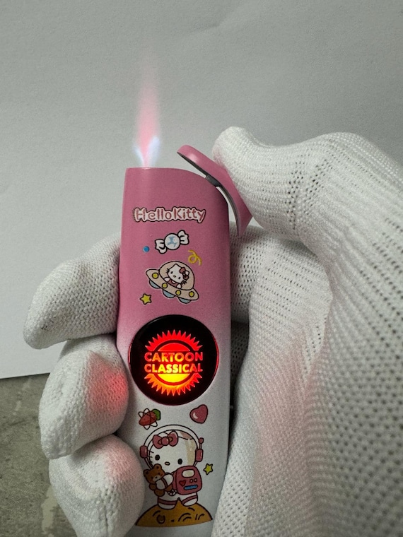Hello Kitty Dazzling Pink Flame Cigarette Lighter Reusable and Refillable