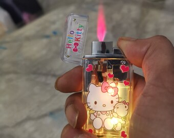 Kitty led flash light refillable cigarette lighter