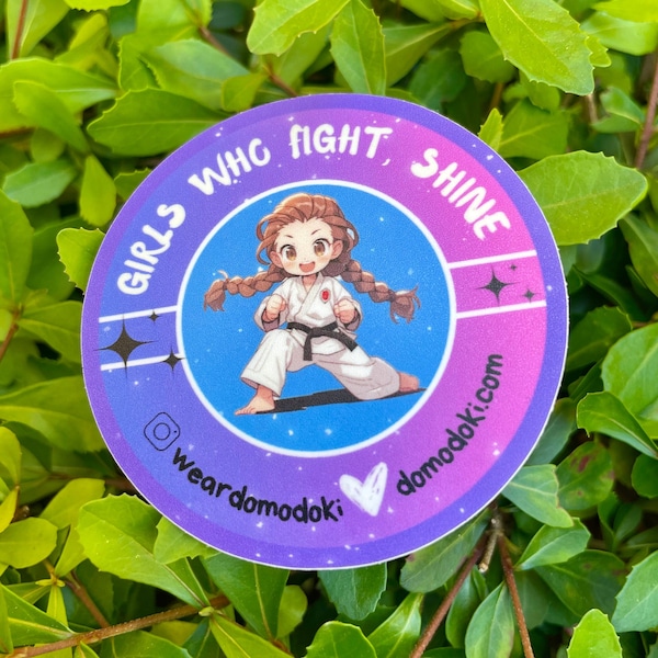 Girls who Fight, Shine Jiu Jitsu Sticker, BJJ sticker, Water Bottle Sticker, 2.5" Vinyl Sticker