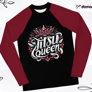 Jitsu Queen BJJ Rash Guard, Jiu Jitsu Rash guard, MMA Top, No gi, Grappling Gear, Wrestling Shirt, Jiu Jitsu Gift, Swimwear