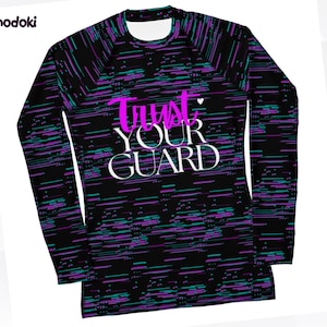 Women&#39;s Jiu Jitsu Rash Guard - Trust Your Guard MMA Top, No Gi Wrestling Shirt, Grapple Gear, Swimwear