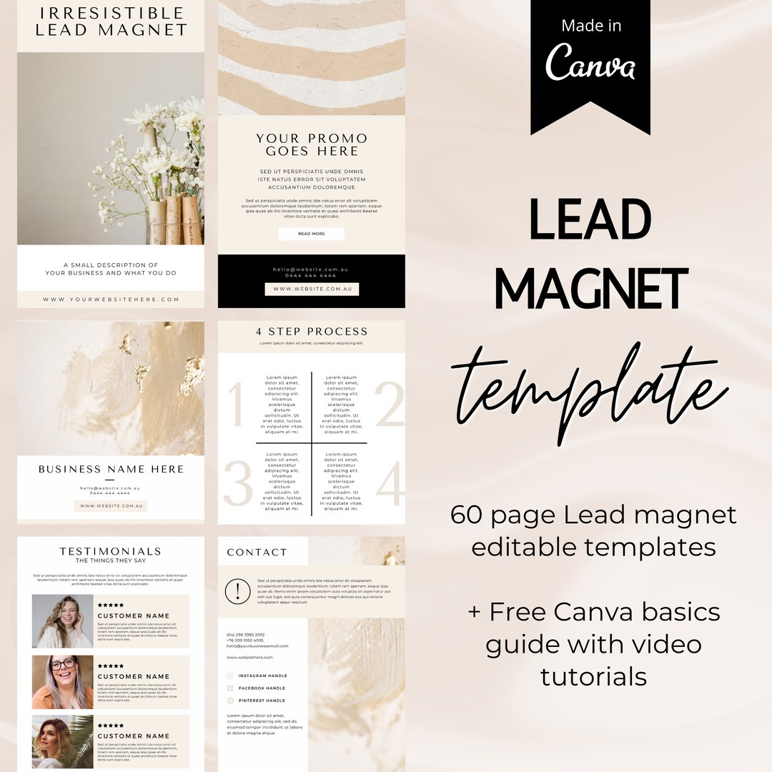 Lead Magnet Template Canva, Lead Magnet for Coaches, Lead Magnet Ideas ...