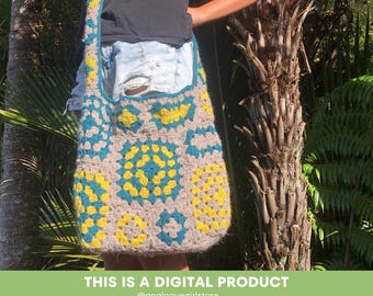 Crochet Granny Square Shoulder Bag Digital Pattern