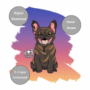 Custom Digital Cartoon Drawing of Your Beloved Pet - Personalised Pet Portrait