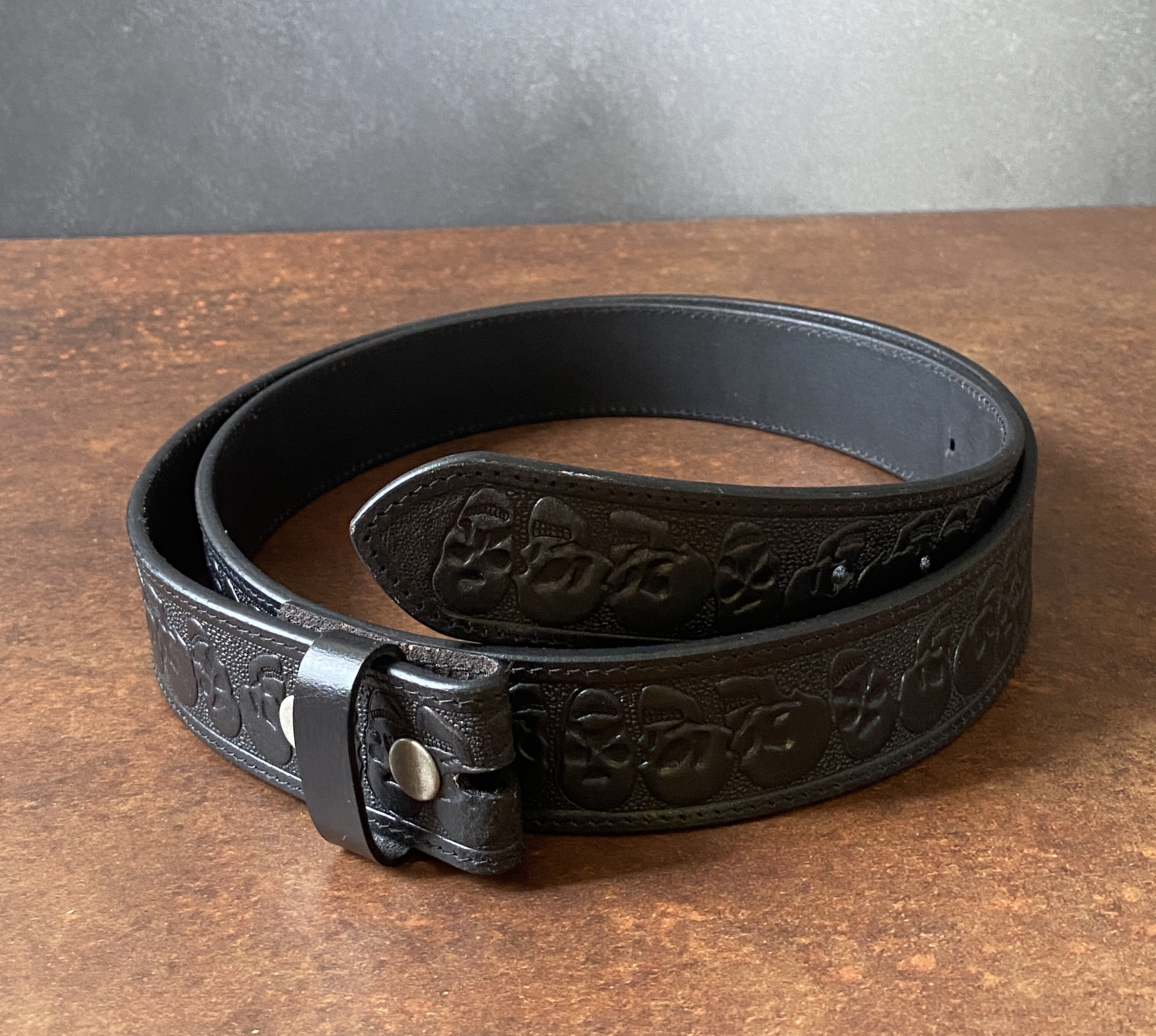 mens skull belt