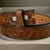 70s Tooled Belt| Vintage Womens Etched Brown Leather Belt With Floral Details |  Genuine leather Cowboy Belt with statement print