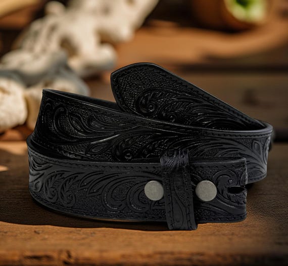 Tooled Western Floral Engraved Leather Belt 100% Genuine  display picture 1