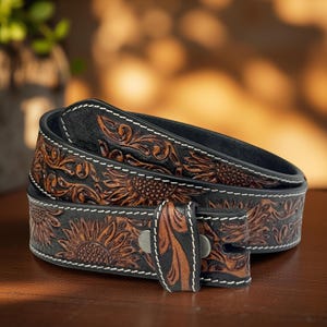 Brown Flower Belt - Etsy display picture 1