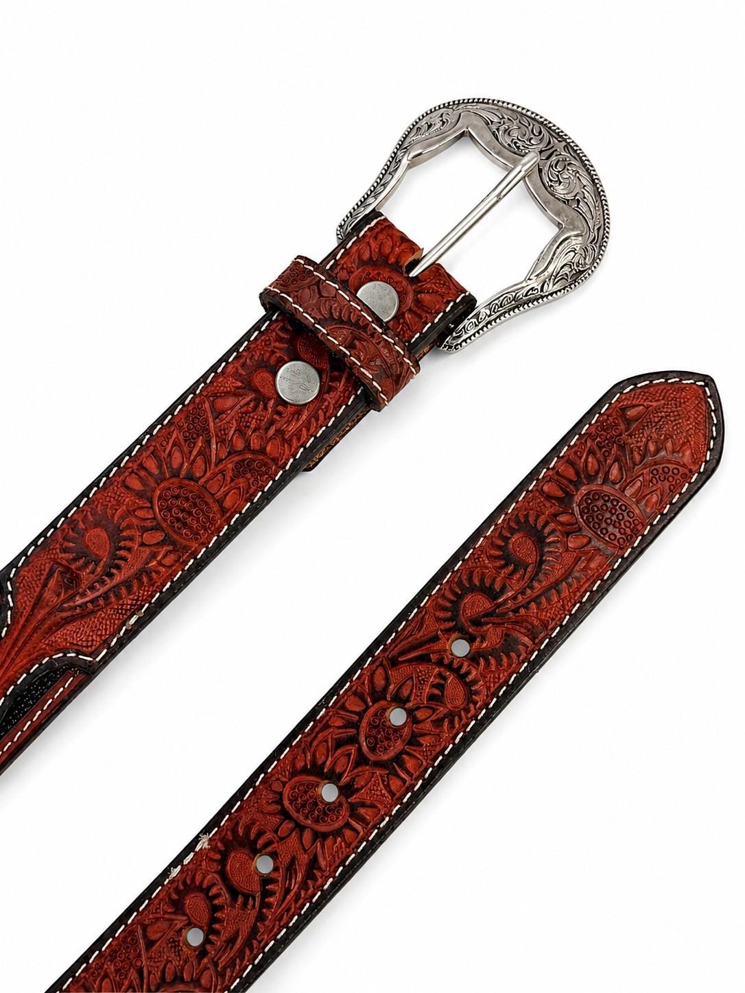 Genuine Leather Beaded Western Heavy Duty Belt, Custom  display picture 3