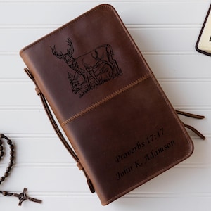 Étui pour bible en cuir Housse de bible en cuir avec fermeture éclair, Housse de bible en cuir homme/femme, Bible de récupération en cuir, Housse de bible, Porte bible en cuir