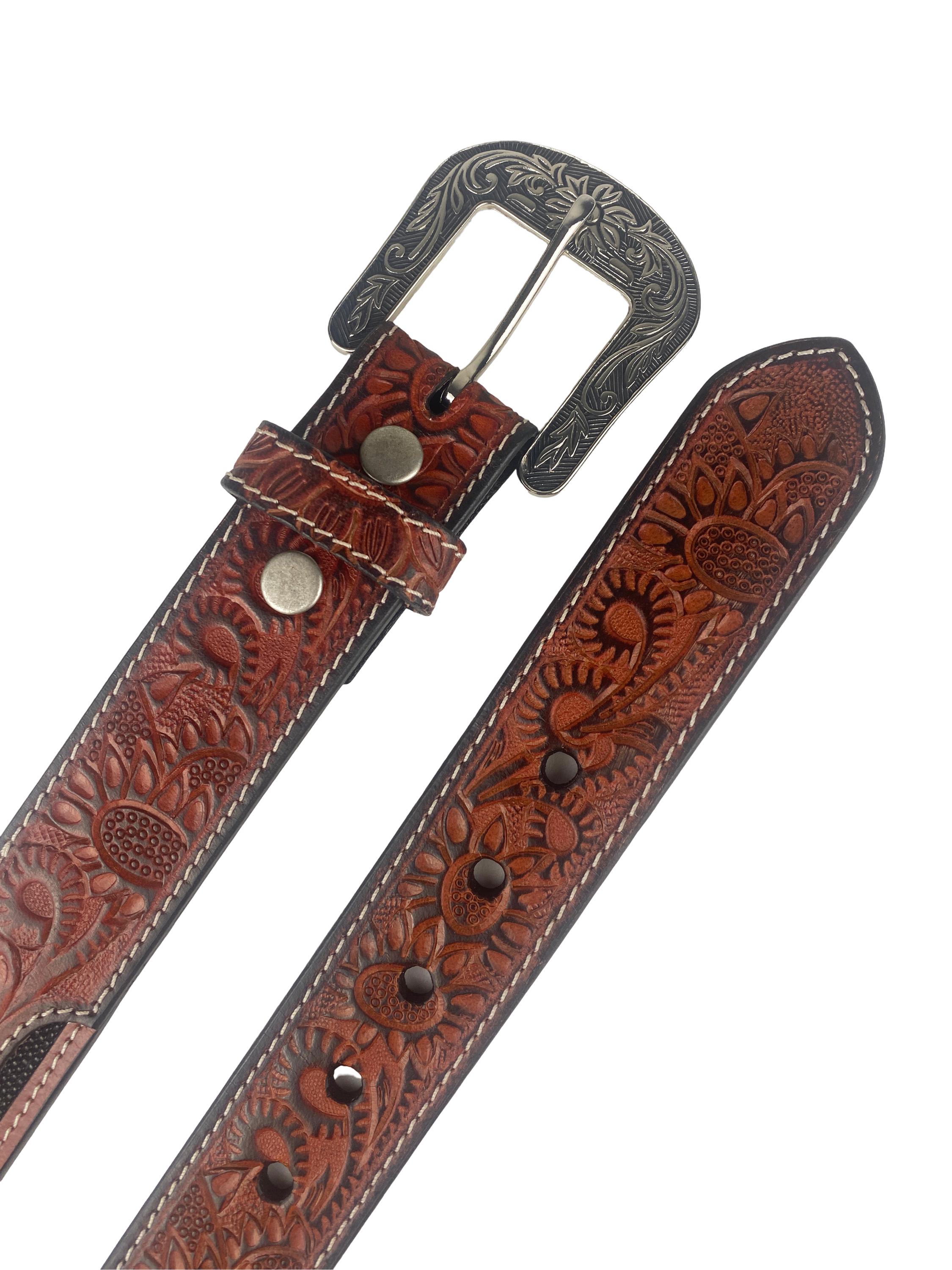 Genuine Leather Beaded Western Heavy Duty Belt, Custom 