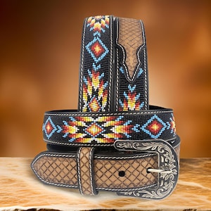 Western Genuine Leather Heavy Duty Belt, Custom Personalized Engraved Rodeo belt For Cowboy Cowgirl