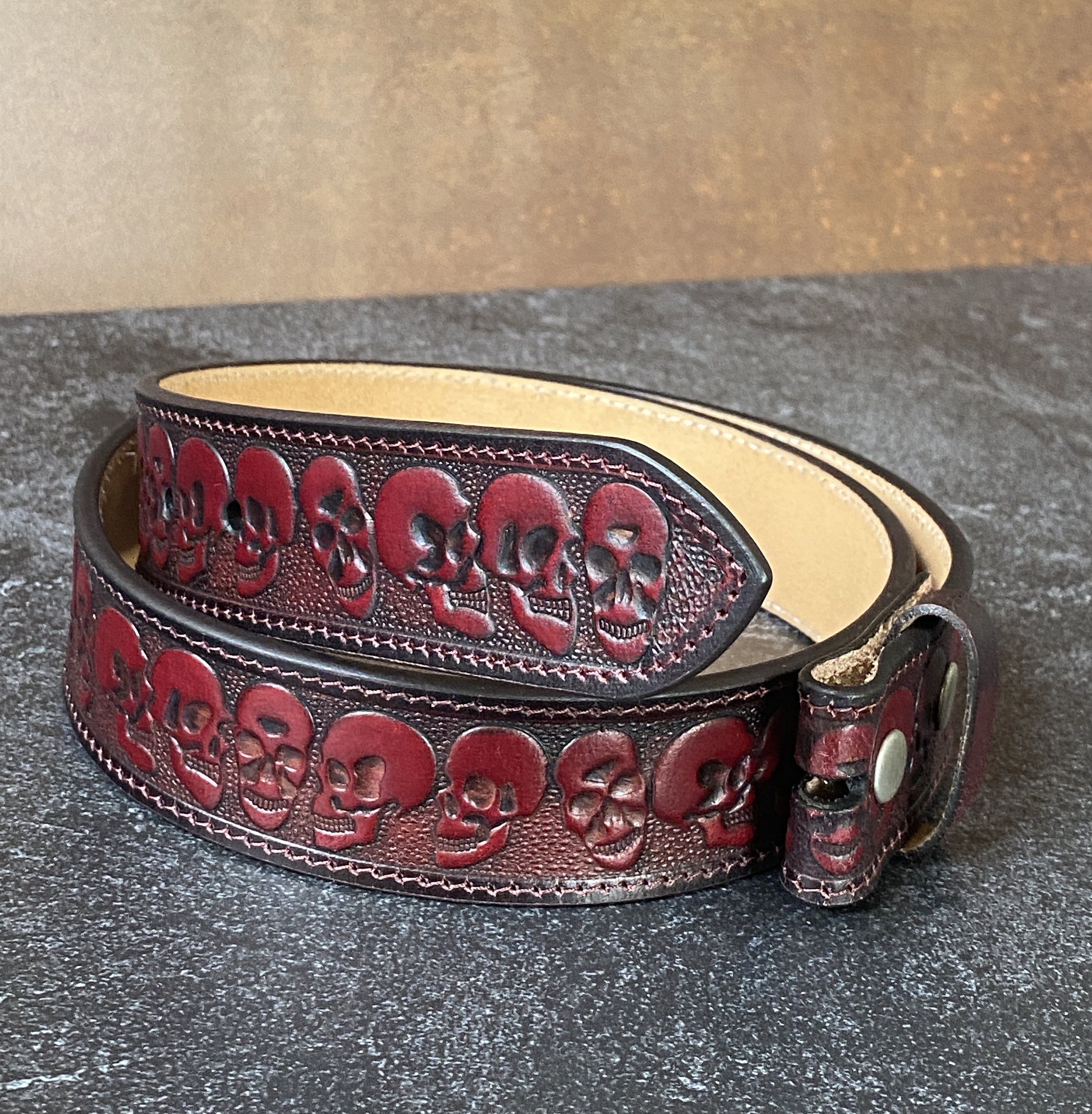 mens skull belt