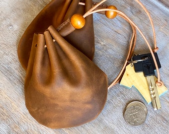 Leather Pouch, Leather Bag, Leather Drawstring Bags , Coin Pouch , Medicine Bag , Jewelry Bag , Essential Oils
