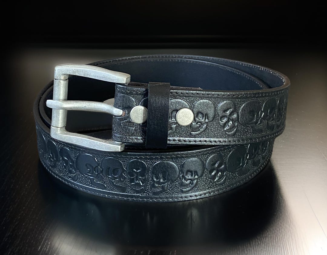 mens skull belt