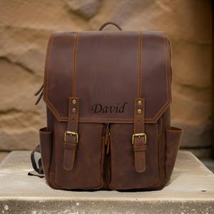 Genuine Leather Large Backpack, Brown Leather Backpack, Rucksack, Personalized Men Leather Backpack, Hipster Backpack gifts for him her