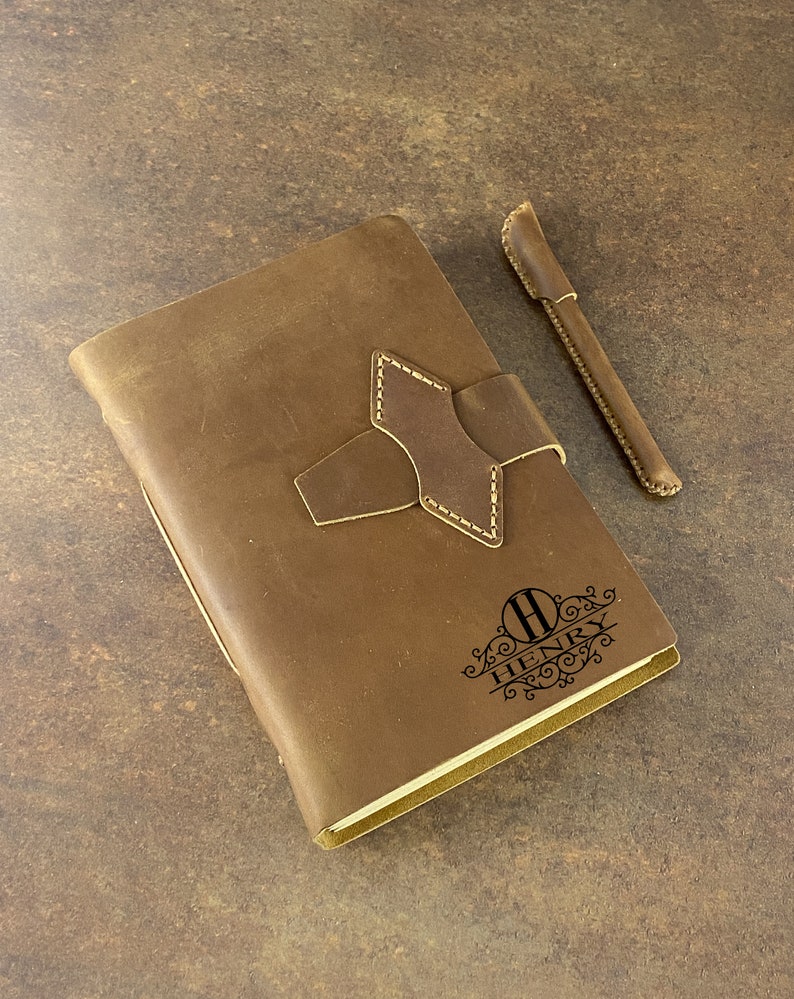 Personalized Leather Journal, Custom Journal With Initials, Handmade ...