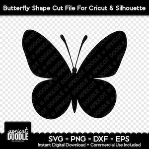Butterfly SVG Cut File, Butterfly Shape Clipart, Butterfly Silhouette, Butterfly Cricut, Insect SVG | Svg Png Dxf Eps | Digital Download