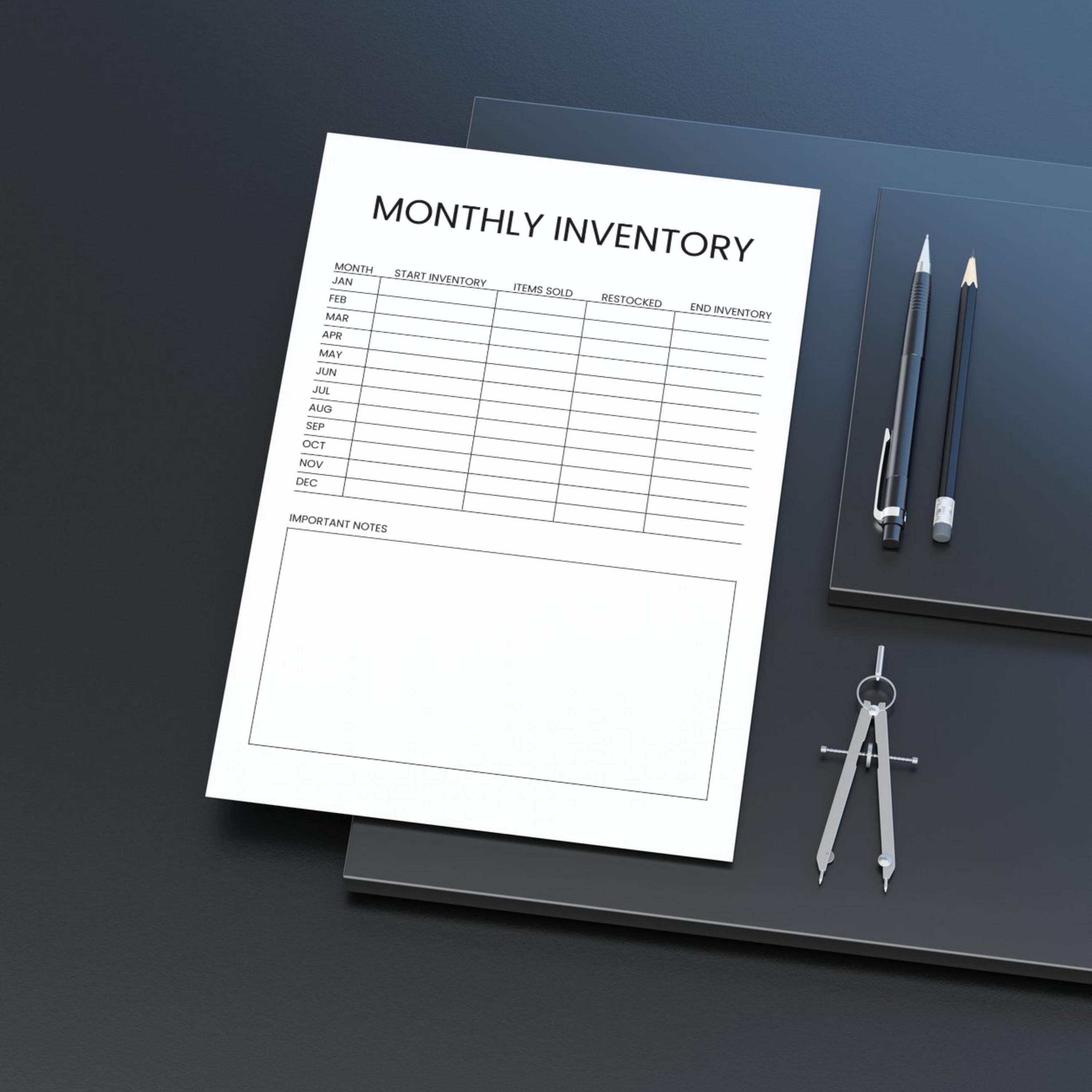 Printable Inventory Tracker Sheets for Entrepreneurs, Product Tracker ...