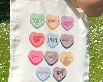 Taylor Swift inspired tote / eras tour / swiftie gift / TTPD / lover / speak now / 1989 / red / midnight / folklore / evermore / fearless