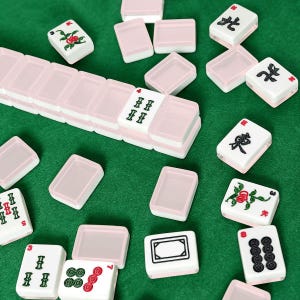 American Mahjong Tiles Set Plain Light Pink Color Pastel Pale Ballet Slipper image 2