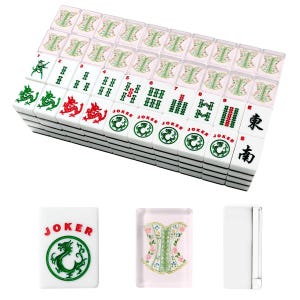American Mahjong Tiles Set Regency Corset Print Pink Green Floral Pattern image 3