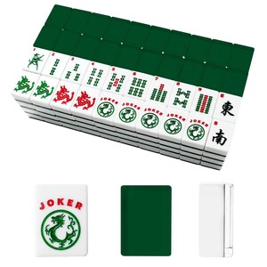 American Mahjong Tile Set Plain Dark Forest Green Solid Color Tiles image 3