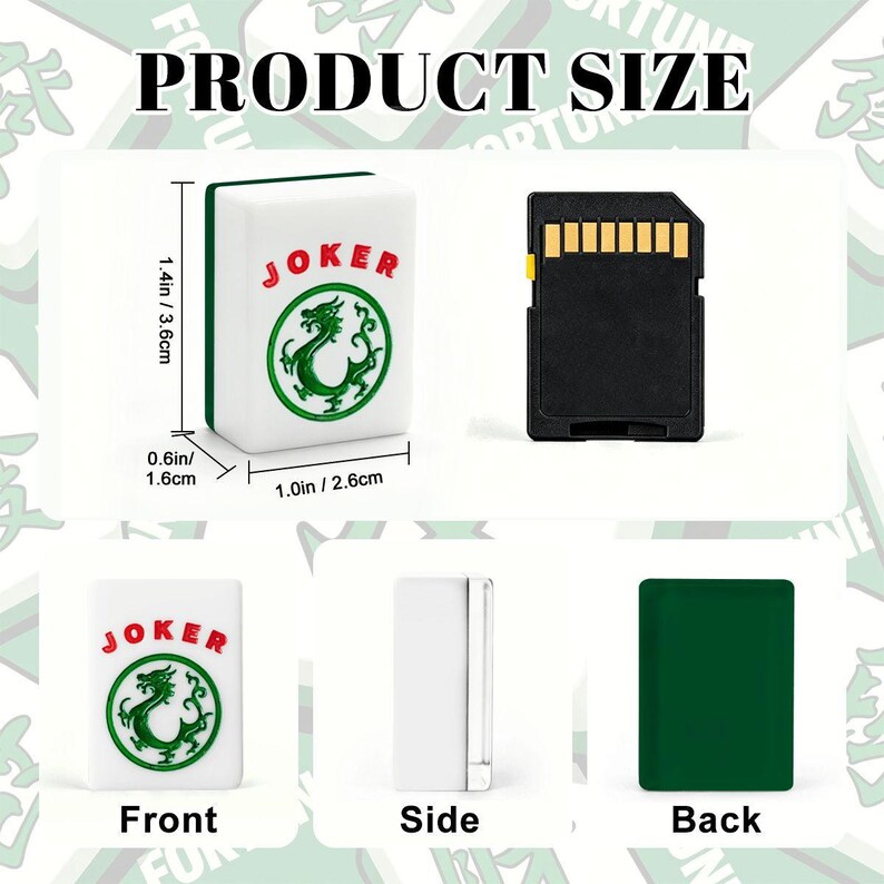 American Mahjong Tile Set Plain Dark Forest Green Solid Color Tiles image 6