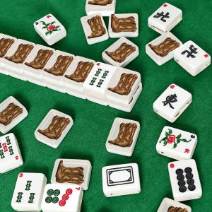 American Mahjong Tiles Set Cowboy Boots Brown Light Beige image 2