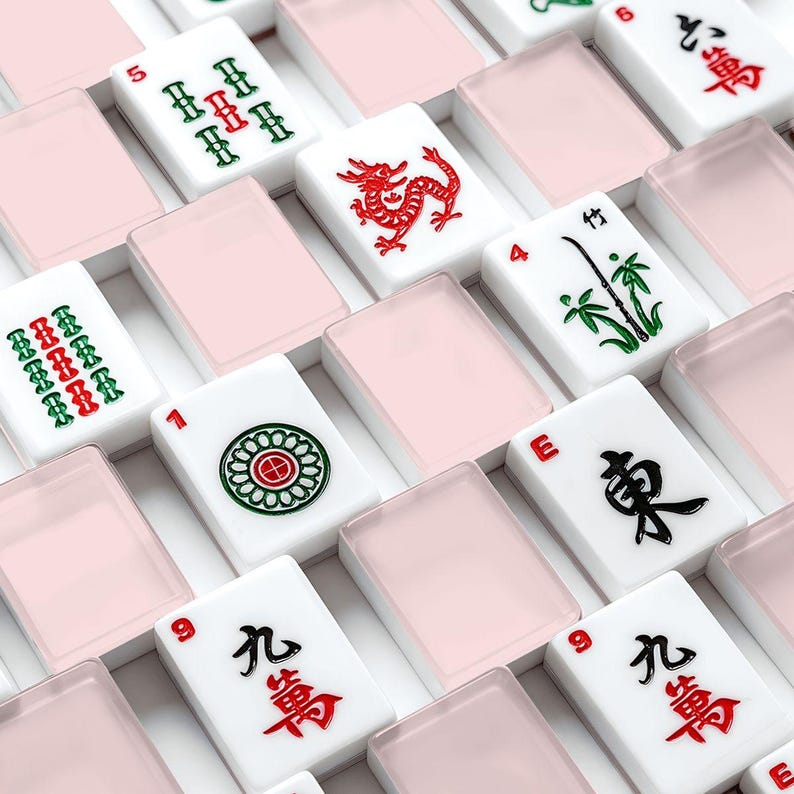 American Mahjong Tiles Set Plain Light Pink Color Pastel Pale Ballet Slipper image 1