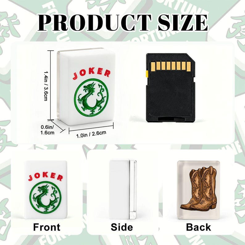 American Mahjong Tiles Set Cowboy Boots Brown Light Beige image 5