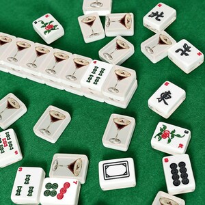 American Mahjong Tiles Set Espresso Martini Motif Dark Brown Light Beige bild 2