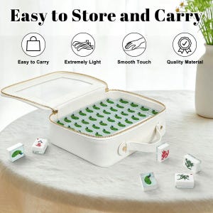 American Mahjong Tiles Set Peacock Motif Pale Blue Background image 3