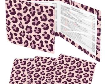 Mahjong Card Holders Set Leopard Print Pattern Mulberry Mauve Blush Pink