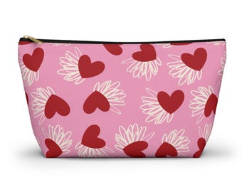 Mahjong Fliesen Aufbewahrungstasche Flatternde Liebe Herzen Muster rot rosa creme
