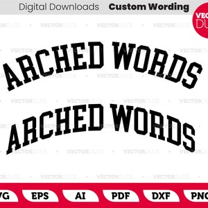Op maat gemaakte gebogen gebogen letters in 4 stijlen en 6 formaten [svg eps ai pdf dxf png] knippen of afdrukken: jij kiest het lettertype