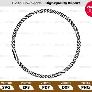 Puede incluir: Ilustración en blanco y negro de un círculo de cuerda gruesa. La cuerda está retorcida y tiene una apariencia texturizada.