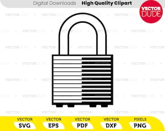 Vorhängeschloss Schlüsselschloss hohe Qualität, Cricut Schnitt, Vektor Clipart [ svg eps pdf dxf png ]