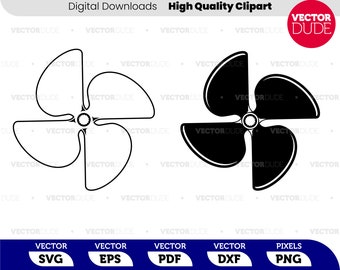 Boat Propeller, High Quality, Cricut Cut, Vector Clipart [ svg eps pdf dxf png ]