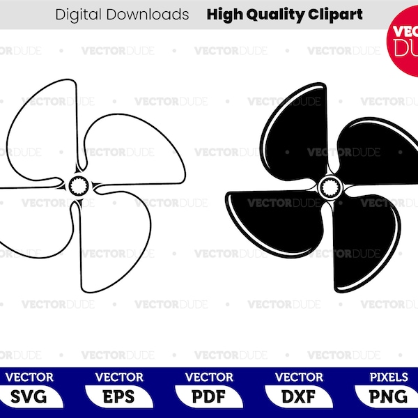 Boat Propeller, High Quality, Cricut Cut, Vector Clipart [ svg eps pdf dxf png ]