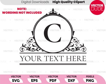 Decorative Round Filagree - Flourish Border for logos Cut or Print, Vector Clipart [ svg eps pdf dxf png ]