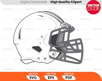 Detailed football helmet High Quality, Cut or Print, Vector Clipart [ svg eps pdf dxf png ]