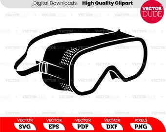 Safety Goggles High Quality, Cut or Print, Vector Clipart [ svg eps pdf dxf png ]