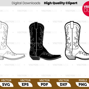 Cowboylaars, hoge kwaliteit, knippen of afdrukken, vectorillustraties [svg eps pdf dxf png]