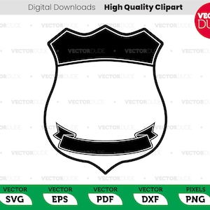 Badge sjabloon politie en beveiliging hoge kwaliteit, Cricut Cut, Vector Clipart [svg eps pdf dxf png]